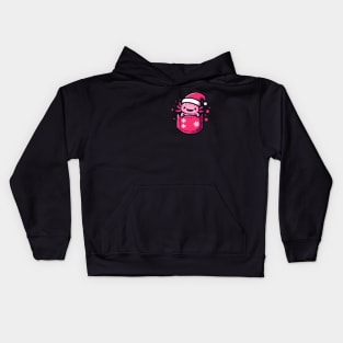 Kawaii christmas axolotl in pocket Kids Hoodie